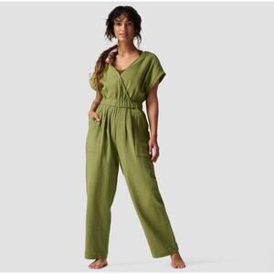 Backcountry Women's Green Sleeveless 100% Cotton Gauze Jumpsuit Size S
